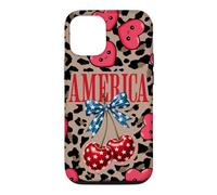 Custodia per iPhone 12/12 Pro Brown Cheetah America Girls Leopard Print Cherry E Bow