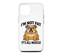 Custodia per iPhone 12/12 Pro Bulldog inglese Im Not Fat Its All Muscle Dog Humor