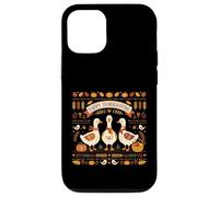 Custodia per iPhone 12/12 Pro Buon Ringraziamento Oche autunno raccolto Goose fan