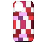 Custodia per iPhone 12/12 Pro Burgundy Color Block Checkered Checker Abstract Checkerboard