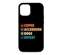 Custodia per iPhone 12/12 Pro Caffè Fisarmonica Cani Ripetere Vita Semplice Icone Di Base