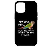 Custodia per iPhone 12/12 Pro Camicia verde Cheek Conure I May Look Calm Conure