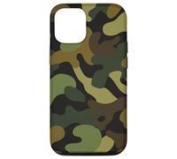 Custodia per iPhone 12/12 Pro Camo Pattern Camouflage Caccia Camp Verde Marrone Tan