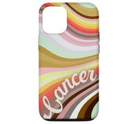 Custodia per iPhone 12/12 Pro Cancro Zodiaco Retro Onde Astrologia Segno Vintage Colori