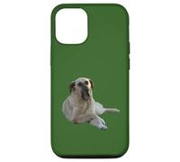 Custodia per iPhone 12/12 Pro Cane Kangal che sbadiglia vettoriale tagliato