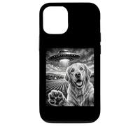 Custodia per iPhone 12/12 Pro Cane Selfie con UFO Divertente Golden Retirever Mamma Alien UFO