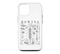 Custodia per iPhone 12/12 Pro Canottaggio Rower Otto Remo Racing Shell Barca Brevetto Vintage