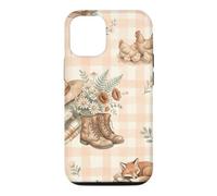 Custodia per iPhone 12/12 Pro Cappello da fattoria Stivali Agnello Polli Volpe Giardino Acquerello
