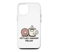 Custodia per iPhone 12/12 Pro Carino Ciambella Caffè Let's Get Through Daily Grind