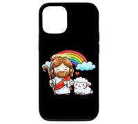 Custodia per iPhone 12/12 Pro Carino Gesù Cristo Pastore Agnello Arcobaleno Kid Cristianesimo
