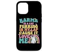 Custodia per iPhone 12/12 Pro Carino Karma è un gatto furring nel mio giro perché mi ama