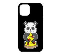 Custodia per iPhone 12/12 Pro Carino Panda che abbraccia la fetta di pizza