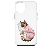 Custodia per iPhone 12/12 Pro Carino pastore tedesco che dorme in pigiama Bedtime Art