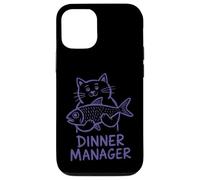 Custodia per iPhone 12/12 Pro Cat Dinner Manager Divertente Felino Fish Amante