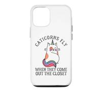 Custodia per iPhone 12/12 Pro Caticorns Fly When They coming out the closet Cat Unicorn Fun