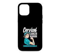 Custodia per iPhone 12/12 Pro Cervicale Cancer Warrior Unbreakable Strong Woman Teal Ribbon