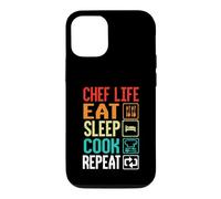 Custodia per iPhone 12/12 Pro Chef Life Eat Cook Repeat Funny Cooking Chefs Lover