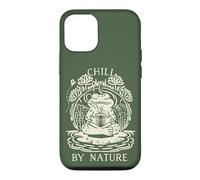 Custodia per iPhone 12/12 Pro Chill By Nature Cottagecore Frog Meditation Vintage Badge