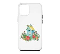 Custodia per iPhone 12/12 Pro Christmas Holiday Wreath Birdhouse Birds & Bells