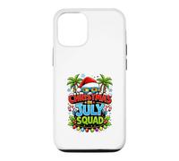 Custodia per iPhone 12/12 Pro Christmas July Squad Summer Santa Hat Sunglasses Palm Tree