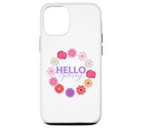 Custodia per iPhone 12/12 Pro Ciao Primavera Sole Sole Fiore Donna Pasqua Festa della Mamma