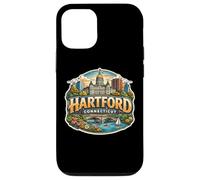 Custodia per iPhone 12/12 Pro Cimeli di stato per i visitatori della città souvenir di Hartford Connecticut