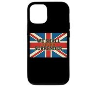 Custodia per iPhone 12/12 Pro Citazione Union Jack We Shall Never Surrender Churchill