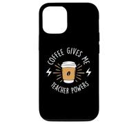 Custodia per iPhone 12/12 Pro Coffee Gives Me Teacher Powers Cafeine Baristas Coffee Lover