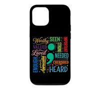 Custodia per iPhone 12/12 Pro Consapevolezza della salute mentale Prevenzione del suicidio dallo stress dei semi colon