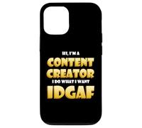Custodia per iPhone 12/12 Pro Content Creator IDGAF Meme Video Content Creation Cosplay