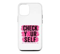 Custodia per iPhone 12/12 Pro Controlla te stesso nastro rosa consapevolezza del cancro al seno