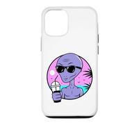 Custodia per iPhone 12/12 Pro Cool Alien Drinking Summer Juice Illustration Graphic Design