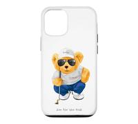 Custodia per iPhone 12/12 Pro Cool Wild Teddy Bear Playing Golf Style Illustration Graphic