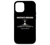 Custodia per iPhone 12/12 Pro Coordinate del faro di Marthas Vineyard Massachusetts