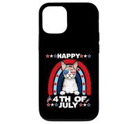 Custodia per iPhone 12/12 Pro Cornish Rex Cat Happy 4th Of July Patriotic American Cats