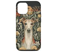 Custodia per iPhone 12/12 Pro Cottage floreale da giardino con levriero italiano rosso fulvo
