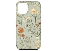 Custodia per iPhone 12/12 Pro Cottagecore botanico da giardino floreale con fiori selvatici verde salvia
