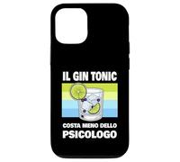Custodia per iPhone 12/12 Pro Cover Gin Tonic Divertente - Gin tonic meno dello psicologo