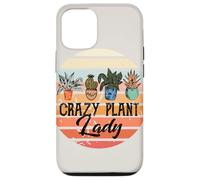 Custodia per iPhone 12/12 Pro Crazy Plant Lady Retro Tramonto Pianta D'appartamento Giardiniere Boho