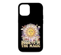 Custodia per iPhone 12/12 Pro Credere nel magico sole fungo Boho Hippie Art