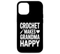 Custodia per iPhone 12/12 Pro Crochet Rende Nonna Felice Divertente Crochet Nana