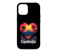 Custodia per iPhone 12/12 Pro Cuore Bandiera Cambogia