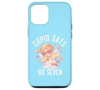 Custodia per iPhone 12/12 Pro Cupido dice sei sette 67 meme carino San Valentino umorismo pastello