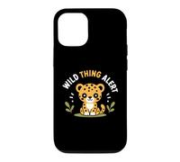 Custodia per iPhone 12/12 Pro Cute Animal Leopard quote Funny Wild Thing Alert