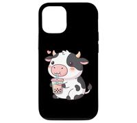 Custodia per iPhone 12/12 Pro Cute Cow Bubble Tea Kawaii Anime Cows Lover Girls