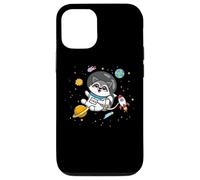 Custodia per iPhone 12/12 Pro Cute Funny Kawaii Cartoon Kids Astronaut Space Raccoon Lover