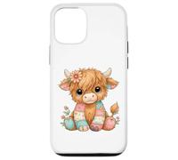 Custodia per iPhone 12/12 Pro Cute Highland Cow Ragdoll Adorable Patchwork Farm Animal