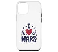 Custodia per iPhone 12/12 Pro Cute I heart Naps design for Moms, Sleepy Girl Funny Mom