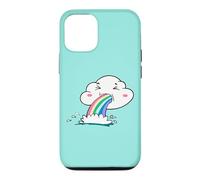 Custodia per iPhone 12/12 Pro Cute Kawaii Rainbow Puking Cloud Design