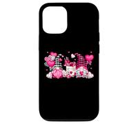 Custodia per iPhone 12/12 Pro Cute Valentines Coffee Gnomes With Pink Heart Balloon